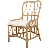Ayanna Rattan Dining Chair in Natural Rattan & Neutral Fabric (Set of 2)
